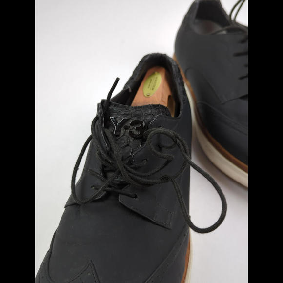 [SOLD] YOHJI YAMAMOTO x ADIDAS Y3 Men's Sz 12 "KOREY" Leather Lace Up Sneakers - Picture 10 of 12